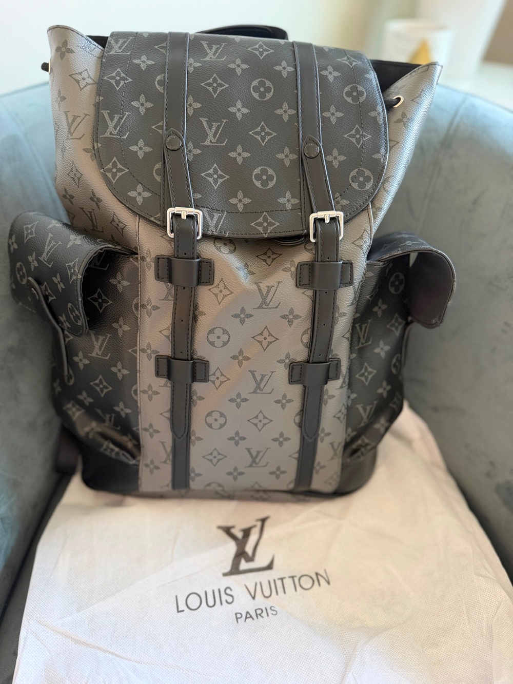 Louis Vuitton Men's Monogram Backpack in Two-Tone Gray